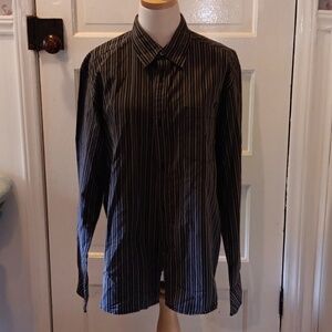 Men's Quiksilver black gray medium button down shirt